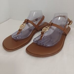 Michael Kors Thong Sandals Brown/gold Women's Size 11M